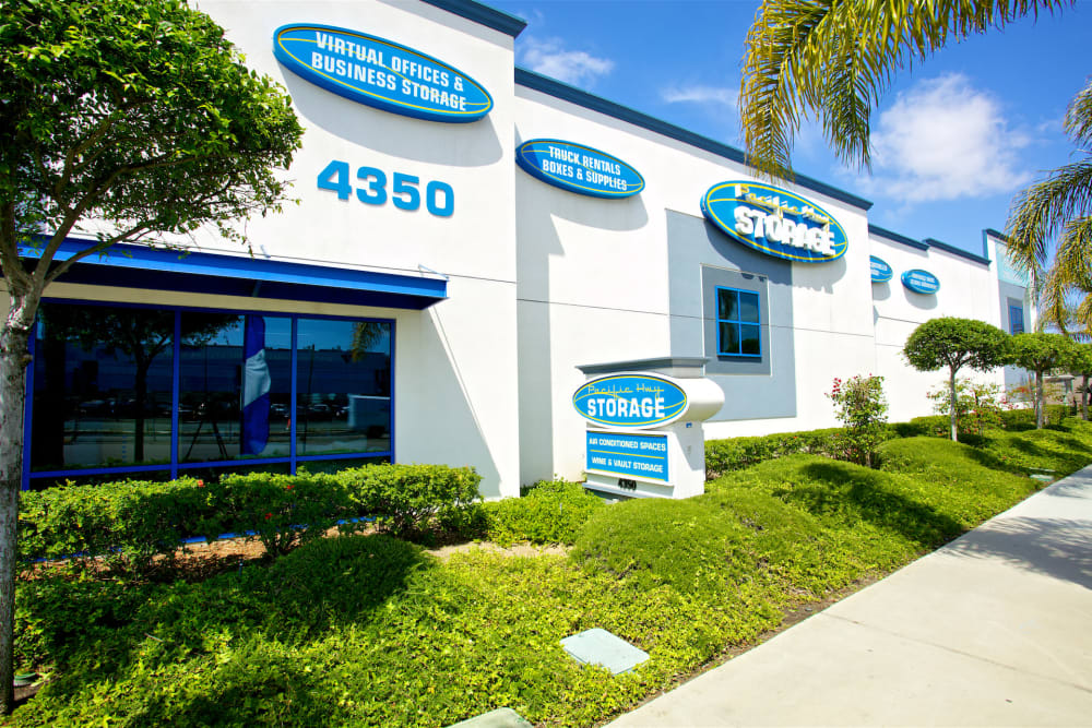 Branding and signage in front of Pacific Highway Storage in San Diego, California