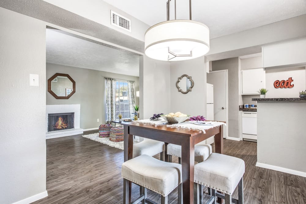 Dining area at Estancia Estates in Dallas, Texas