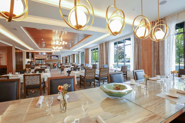 dining hall inside of Merrill Gardens at Tukwila in Tukwila, Washington. 