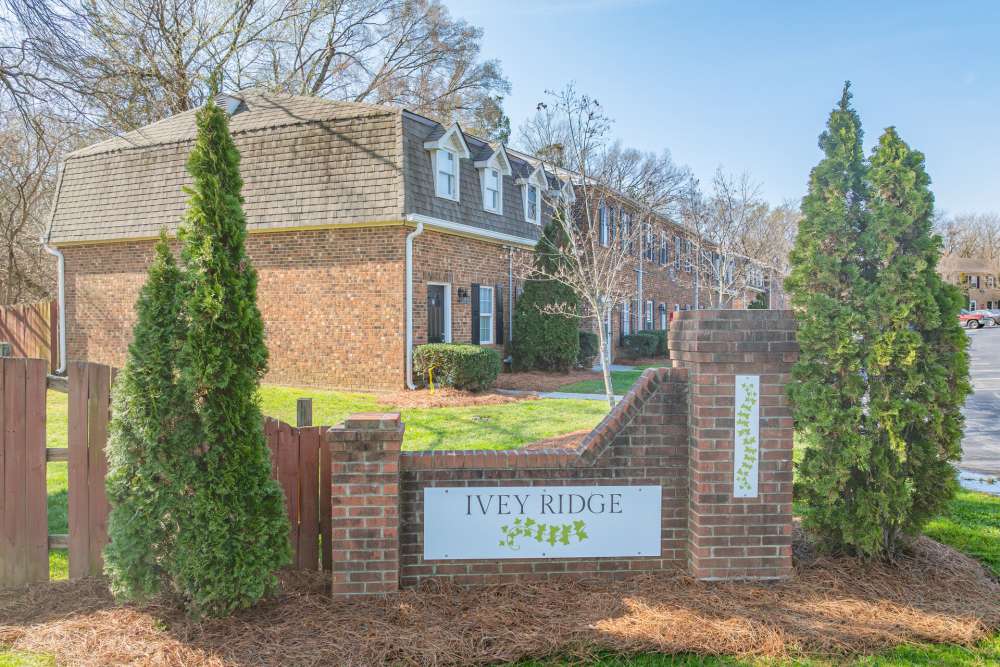 Community building exterior view at Ivey Ridge Apartments in Graham, North Carolina