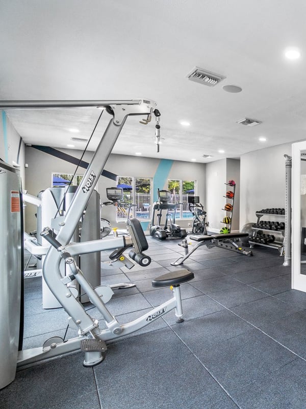 Fully Equipped Fitness Center at Boynton Place Apartments in Boynton Beach, Florida