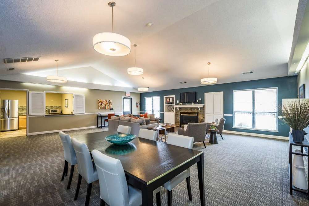Clubhouse with modern amenities at MeadowView Townhomes in Goshen,Ohio