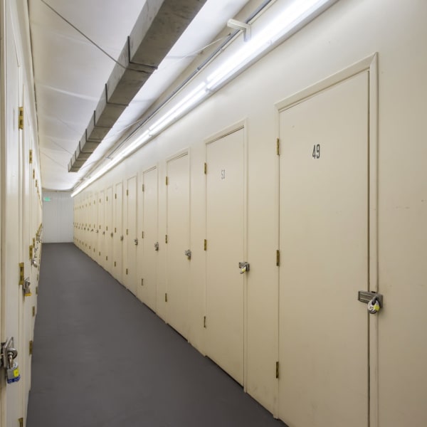 Indoor self storage units at StorQuest Economy Self Storage in Texas City, Texas
