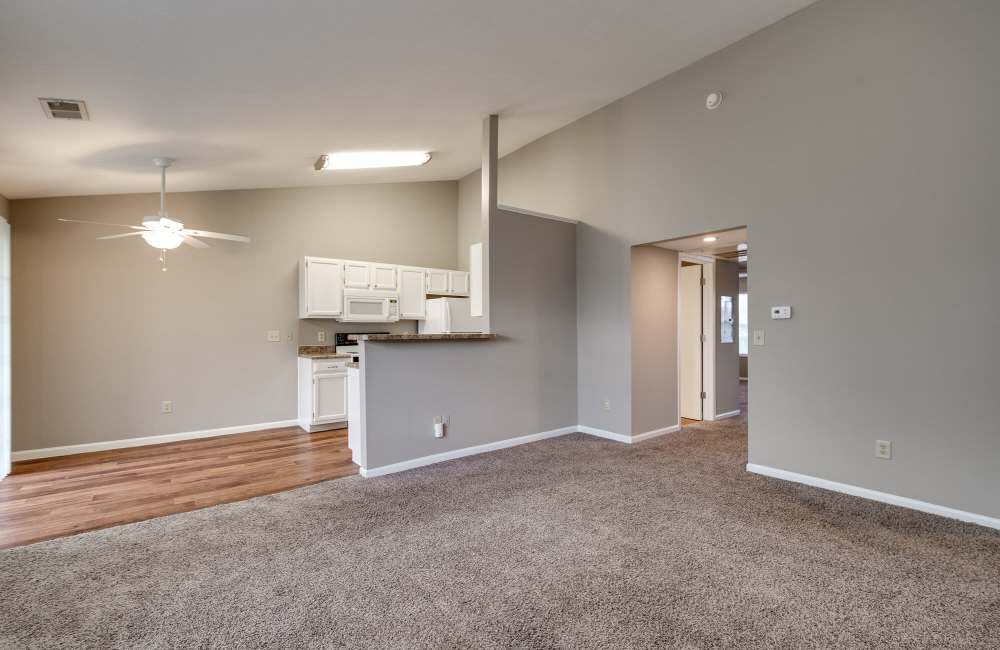 Open kitchen with wood flooring at Ashton Glen in Centerville. OH