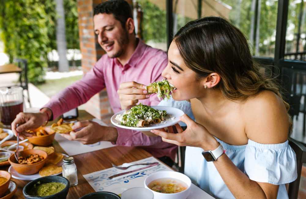 Residents out for a bite to eat near The Volaire in Charlotte, North Carolina