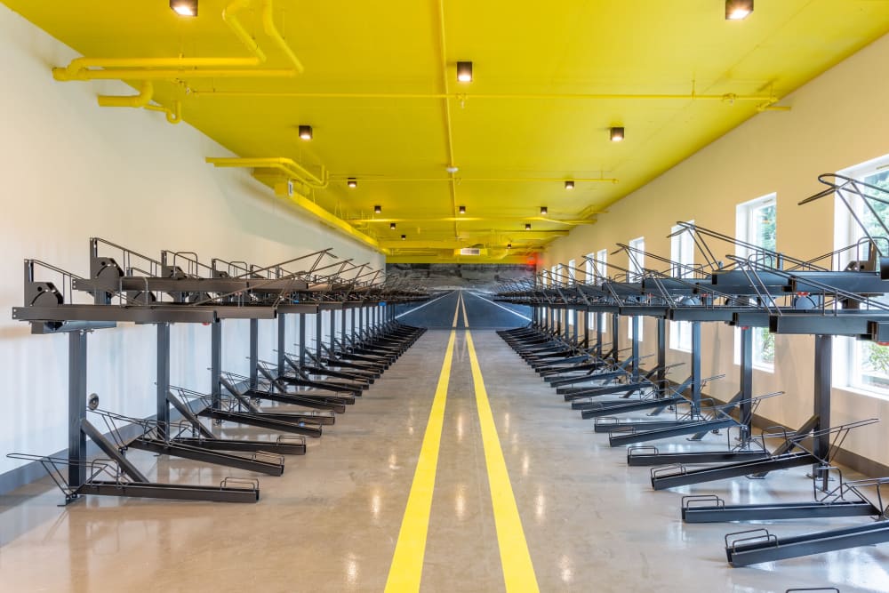 Secure bicycle storage at ArLo Apartments in Portland, Oregon