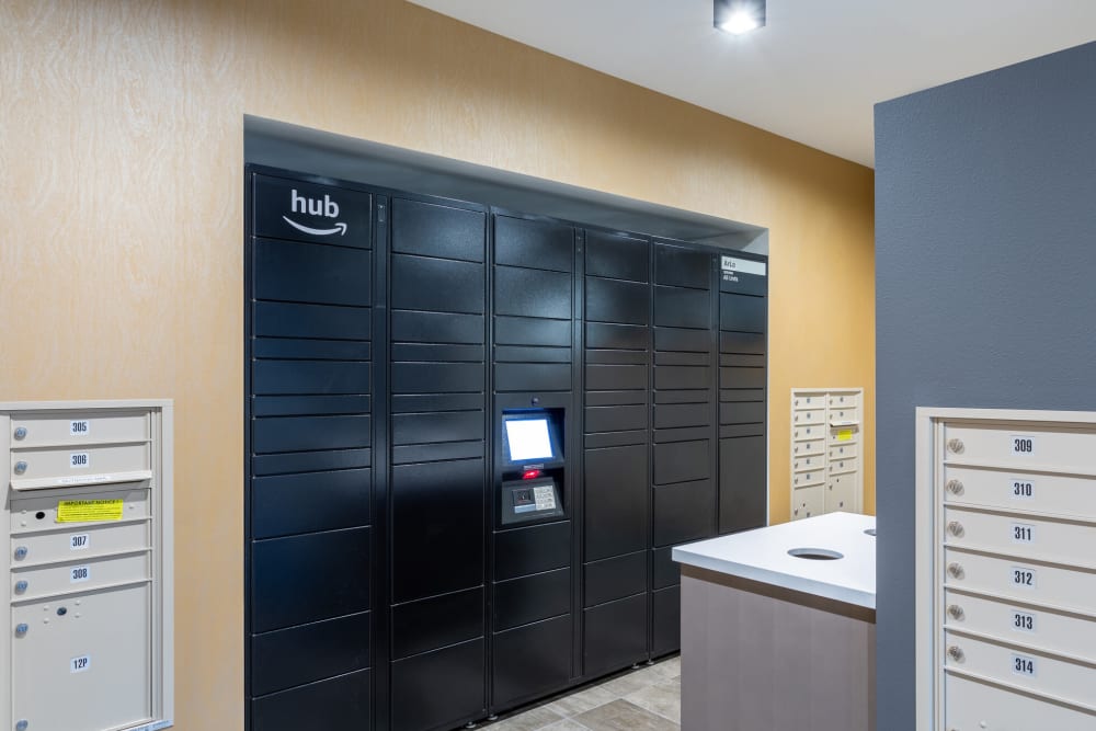 Secure package area at ArLo Apartments in Portland, Oregon