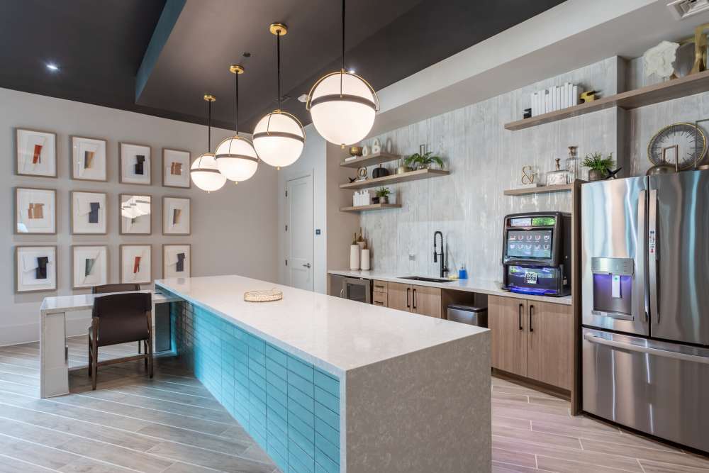 Clubhouse with breakfast bar at District at 54 in Raleigh,North Carolina