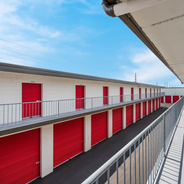 Drive up storage units at StorQuest Self Storage in Farmingdale, New York