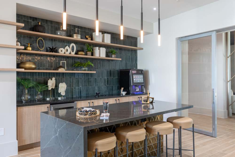 Clubhouse with cafe at District at 54 in Raleigh,North Carolina