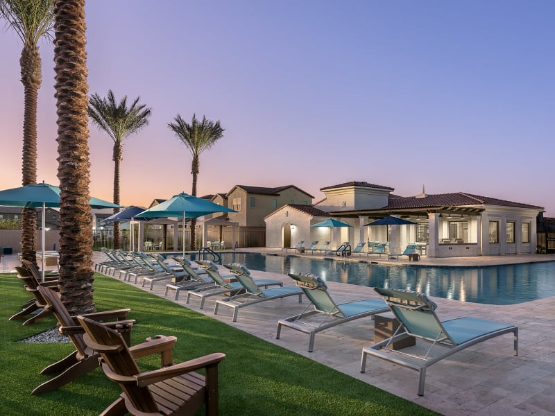 Luxury pool area at Las Casas at Windrose in Litchfield Park, Arizona