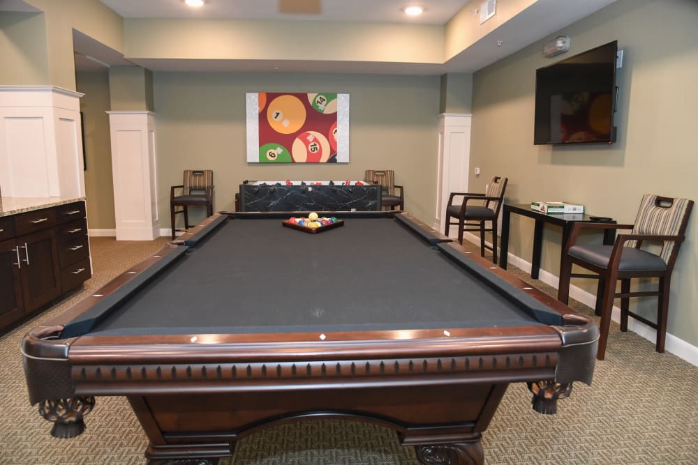 Game room at Artistry at Craig Ranch in McKinney, Texas