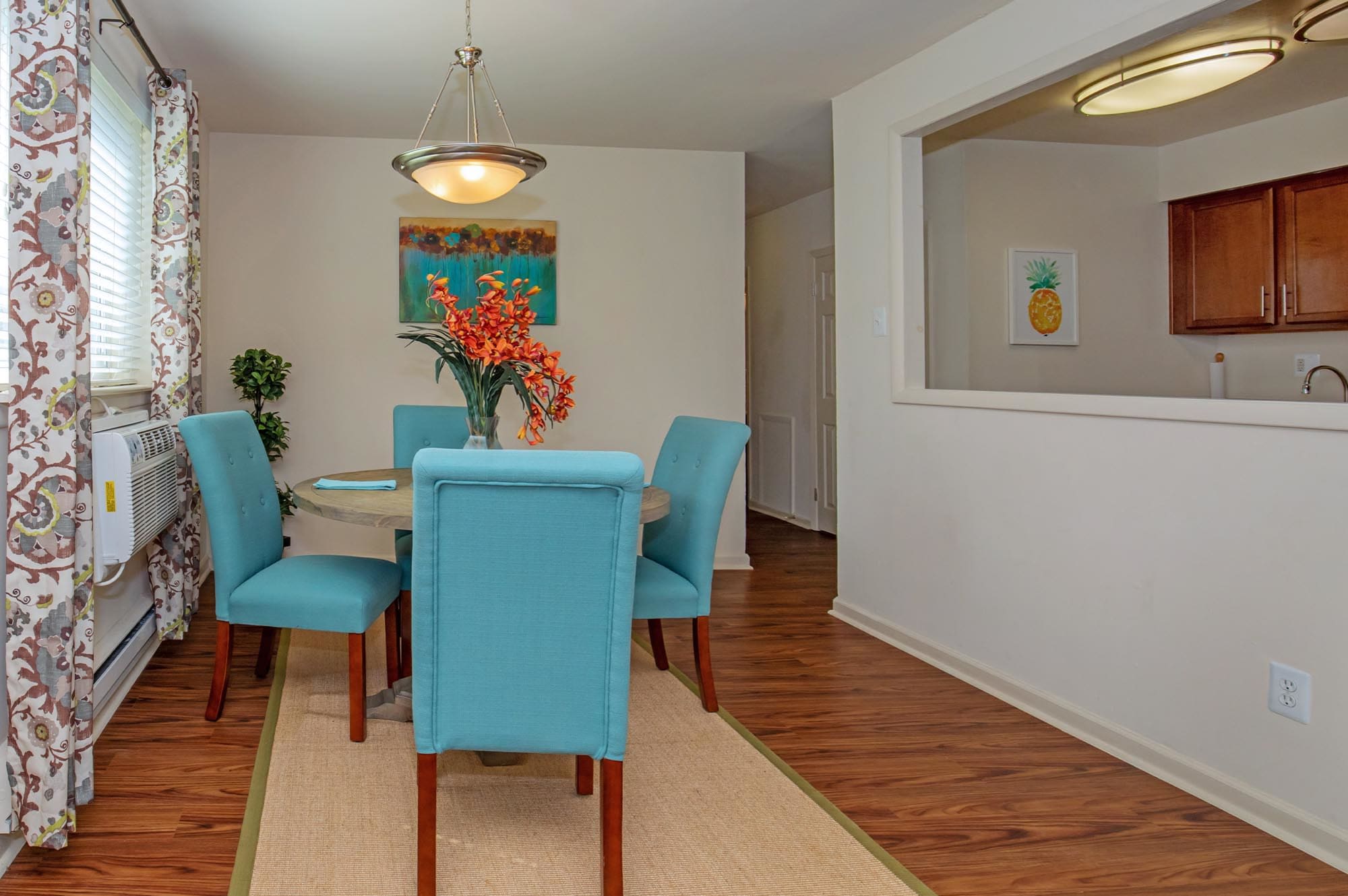 Model dining room at The Addison, North Wales, Pennsylvania