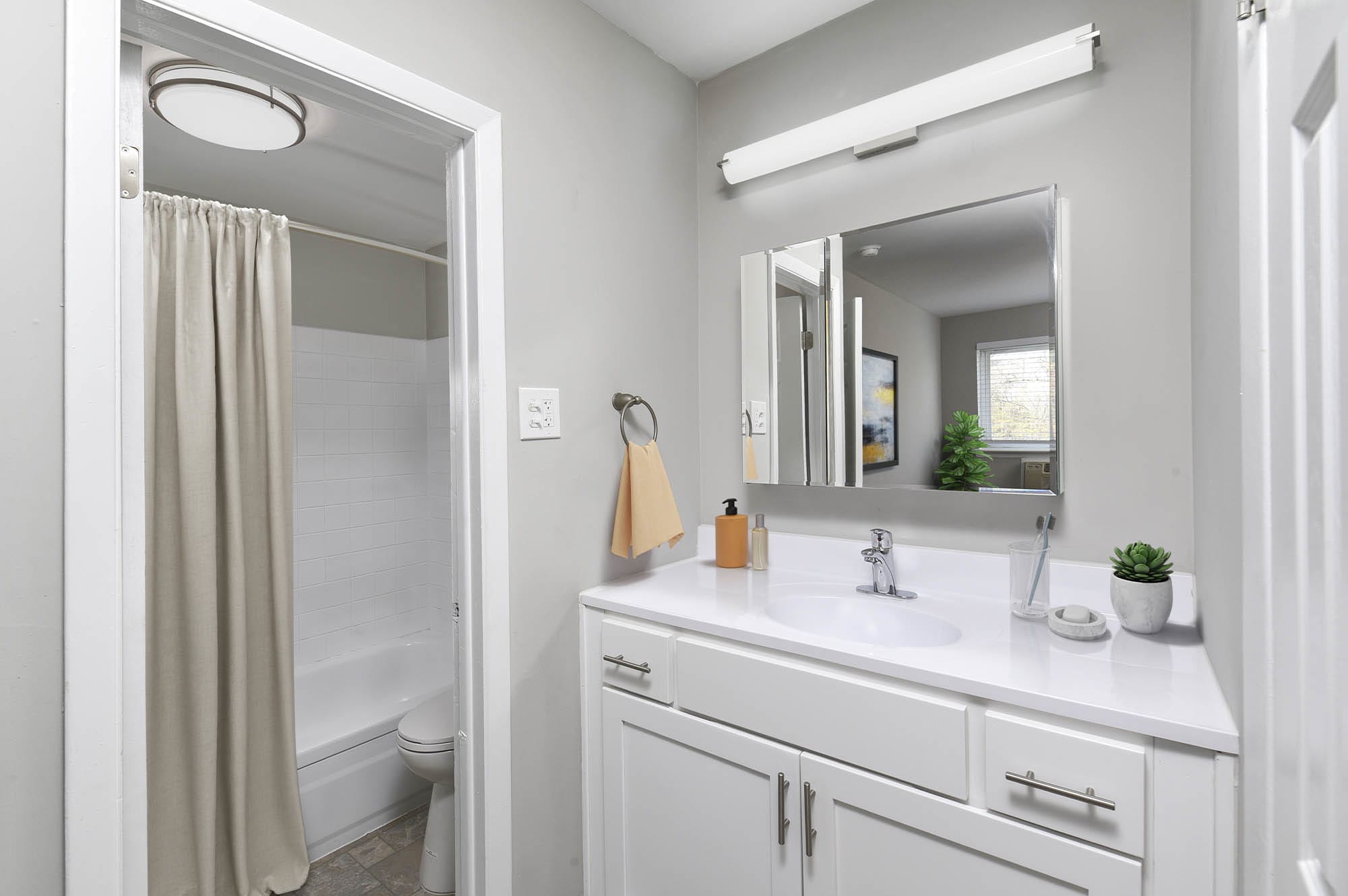 renovated bathroom at The Addison, North Wales, Pennsylvania