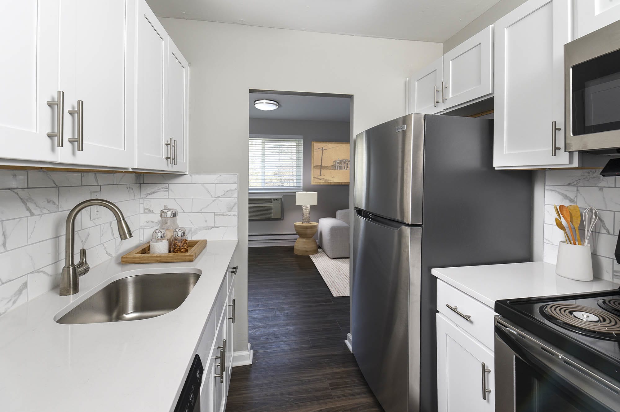 renovated kitchen at The Addison, North Wales, Pennsylvania