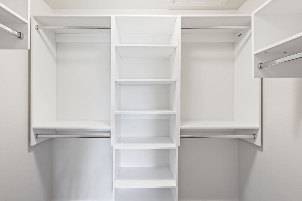 Large walk-in closet at Seacrest in Katy, Texas