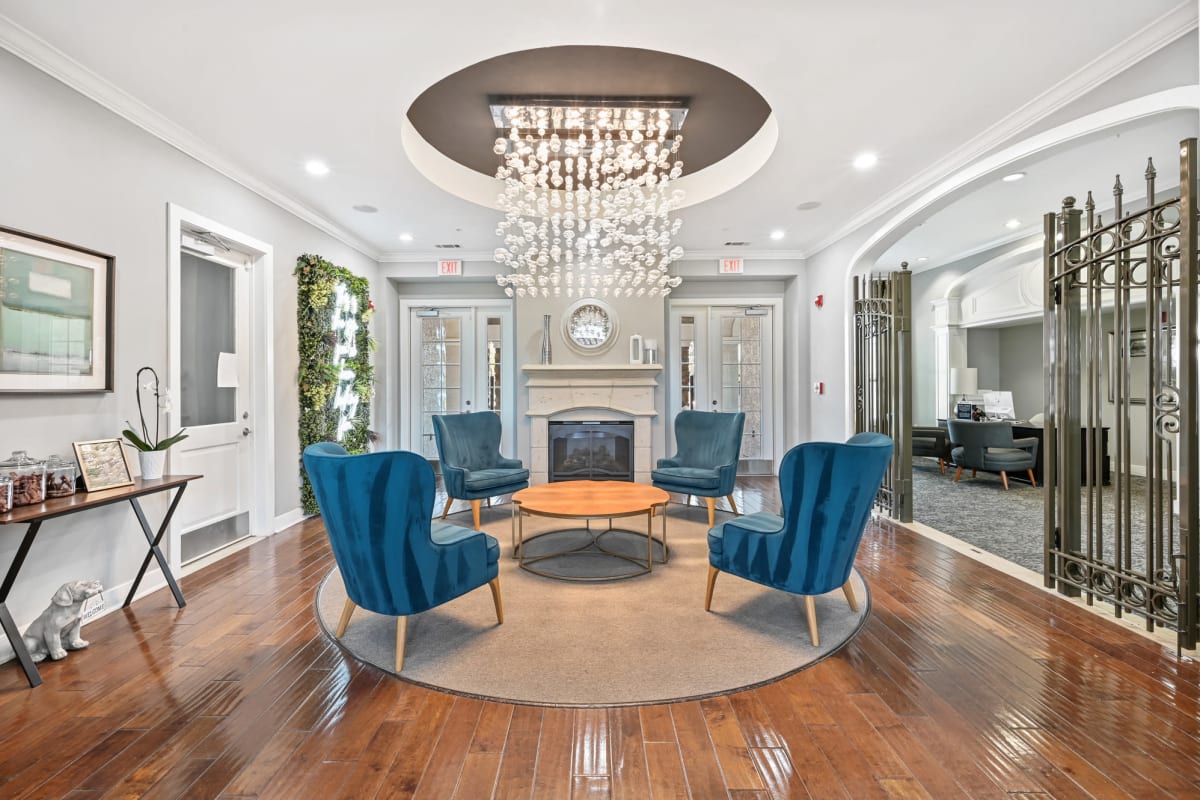 Elegant meeting room at the clubhouse at The Cortona in Fairview, Texas