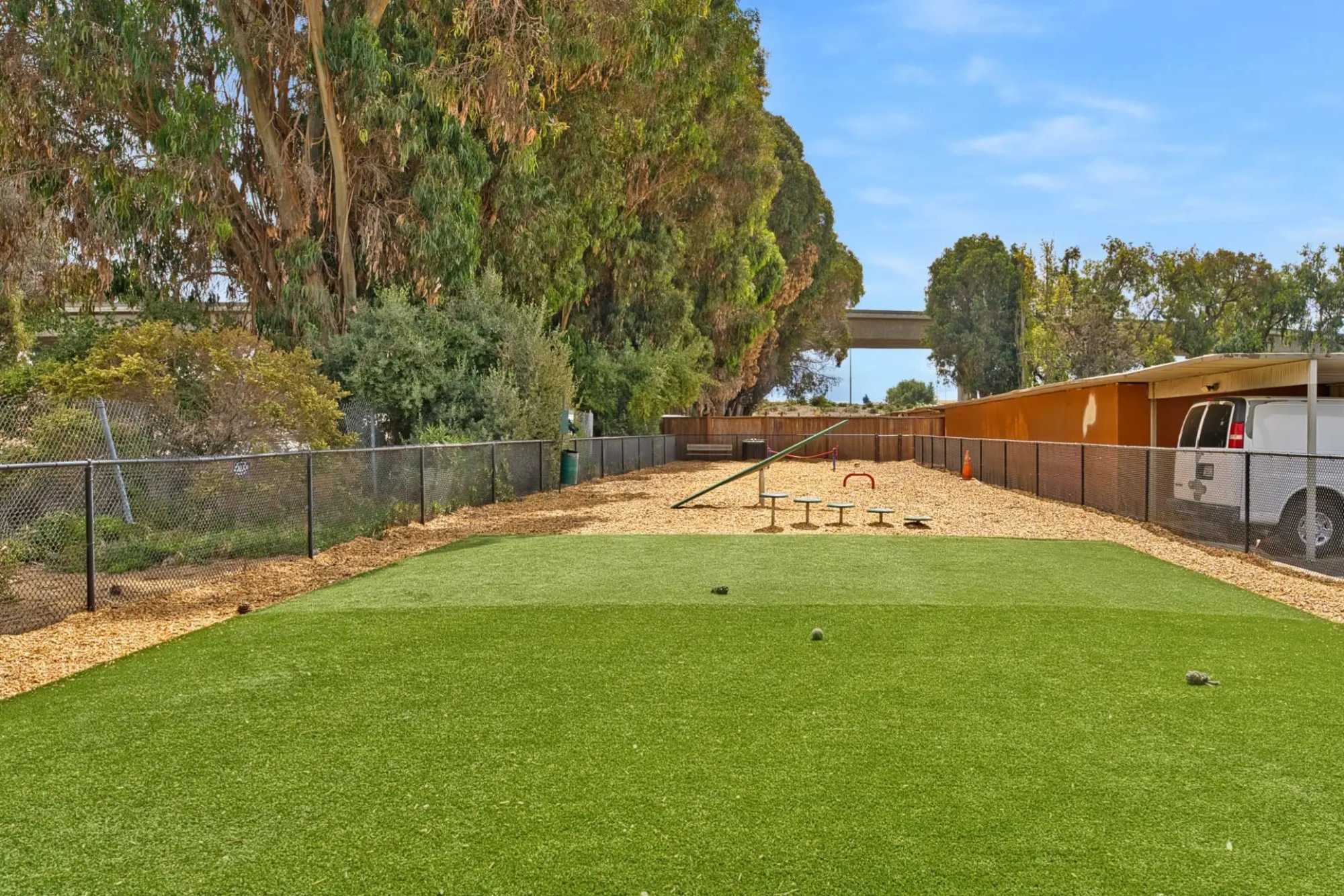 Dog park at Lakeside Village in San Leandro, California