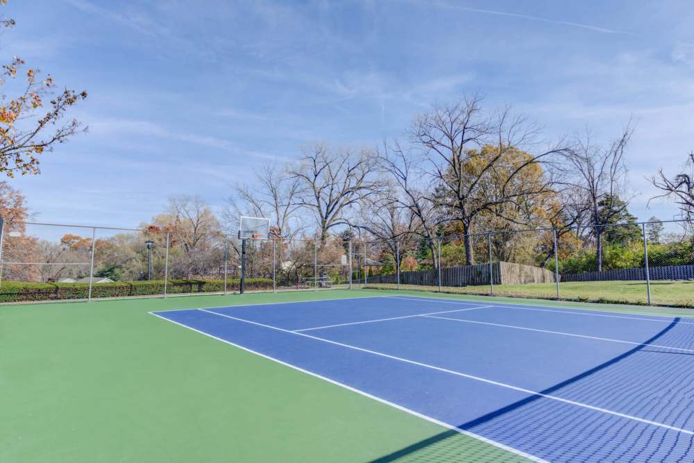 Community tennis court at Bonhomme Village in Olivette. MO