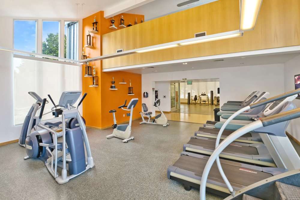 Fitness center at Lakeside Village in San Leandro, California