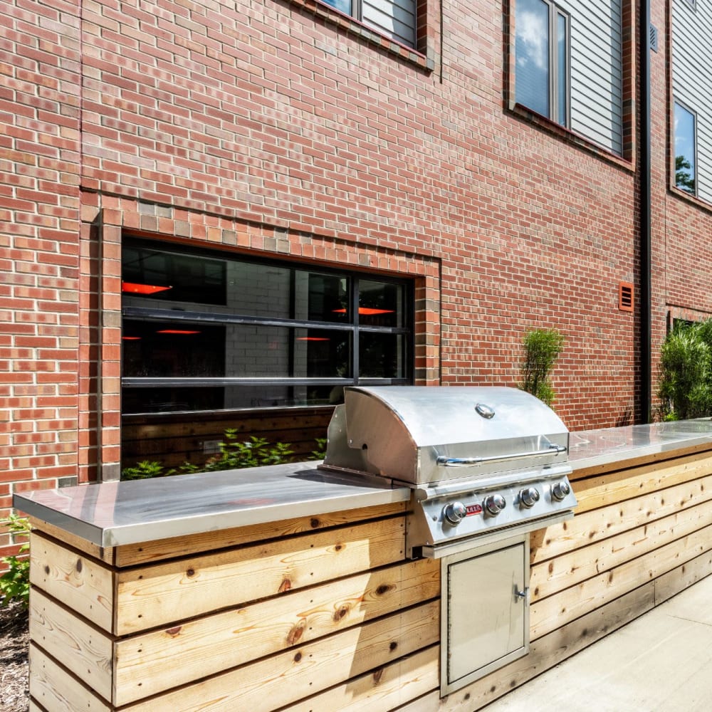 Outdoor gas grill at The MK in Indianapolis, Indiana