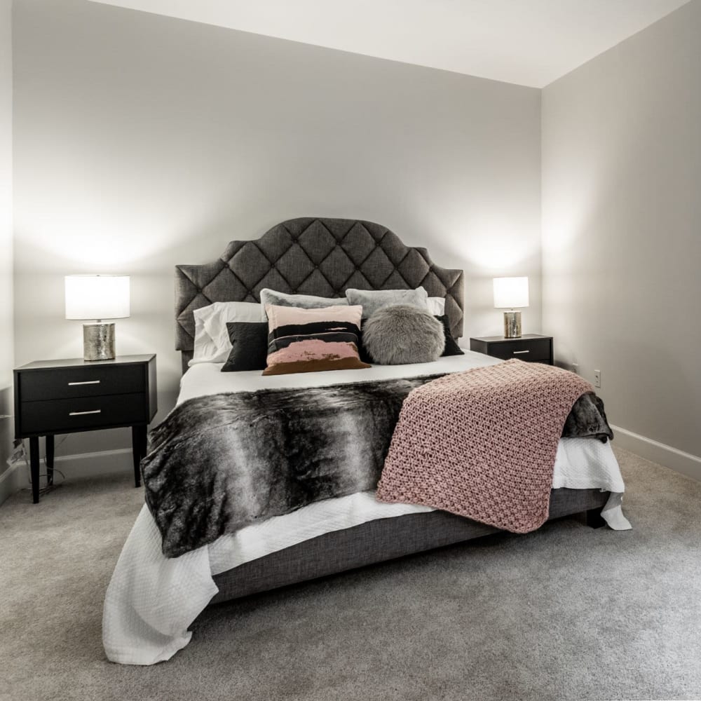 Cozy bedroom at The MK in Indianapolis, Indiana