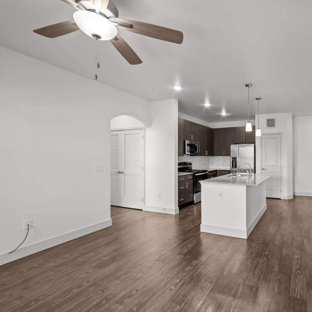 Open concept living spaces at Brook Hollow in Wichita Falls, Texas