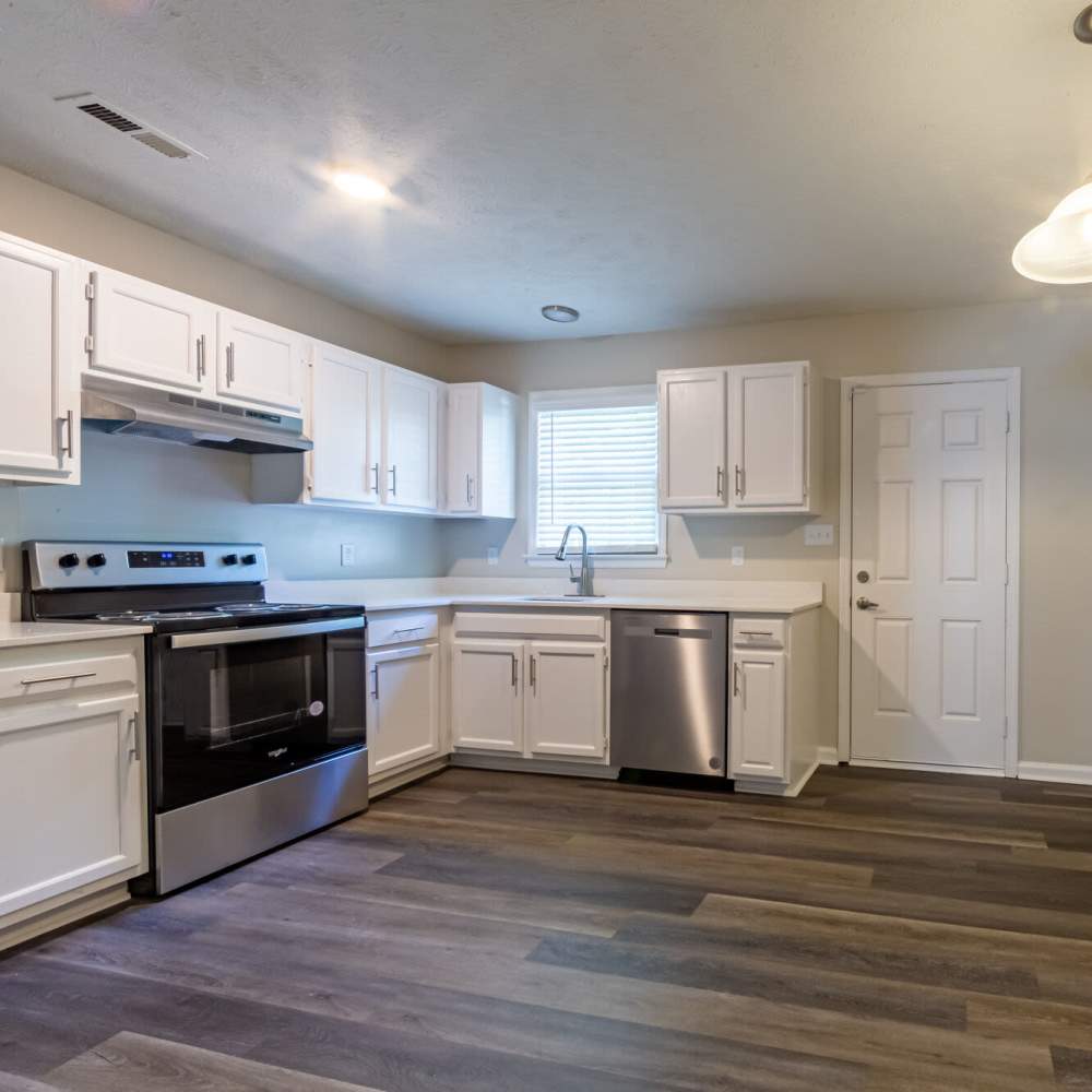 Spacious kitchen of an apartment home at Cape Fear Townhomes in Fayetteville, North Carolina