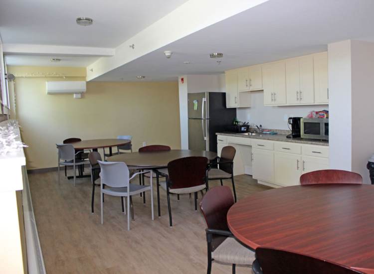 Community room at Howard House in Brockton, Massachusetts, 