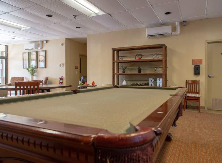 Billiards table at Rita Hall Apartments in Lawrence,Massachusetts