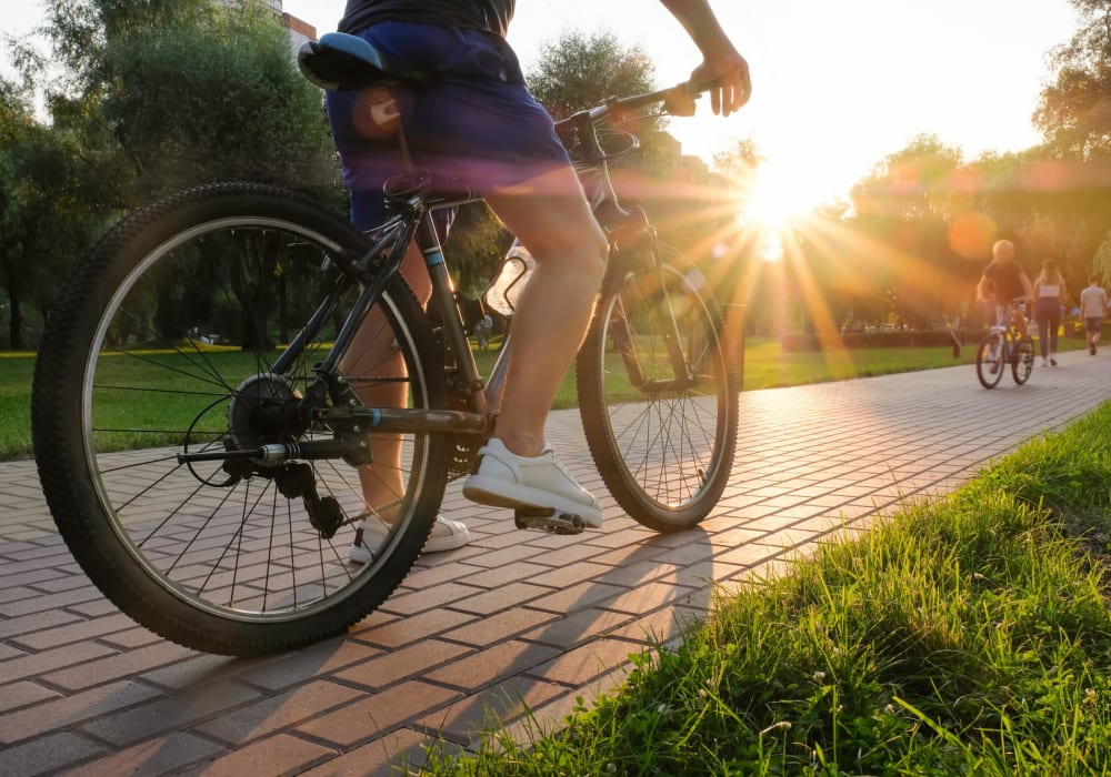 Resident biking near Alta Crossing in Marysville, Washington