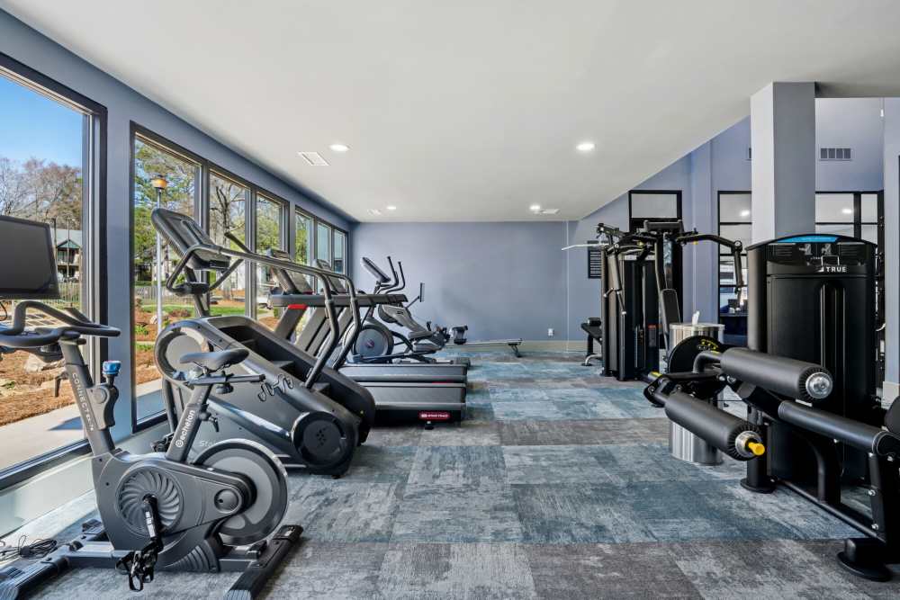 Fully-equipped fitness center at Stillwater in Charlotte, North Carolina