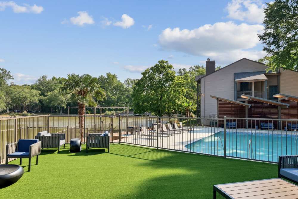 Outdoor seating area at Stillwater in Charlotte, North Carolina