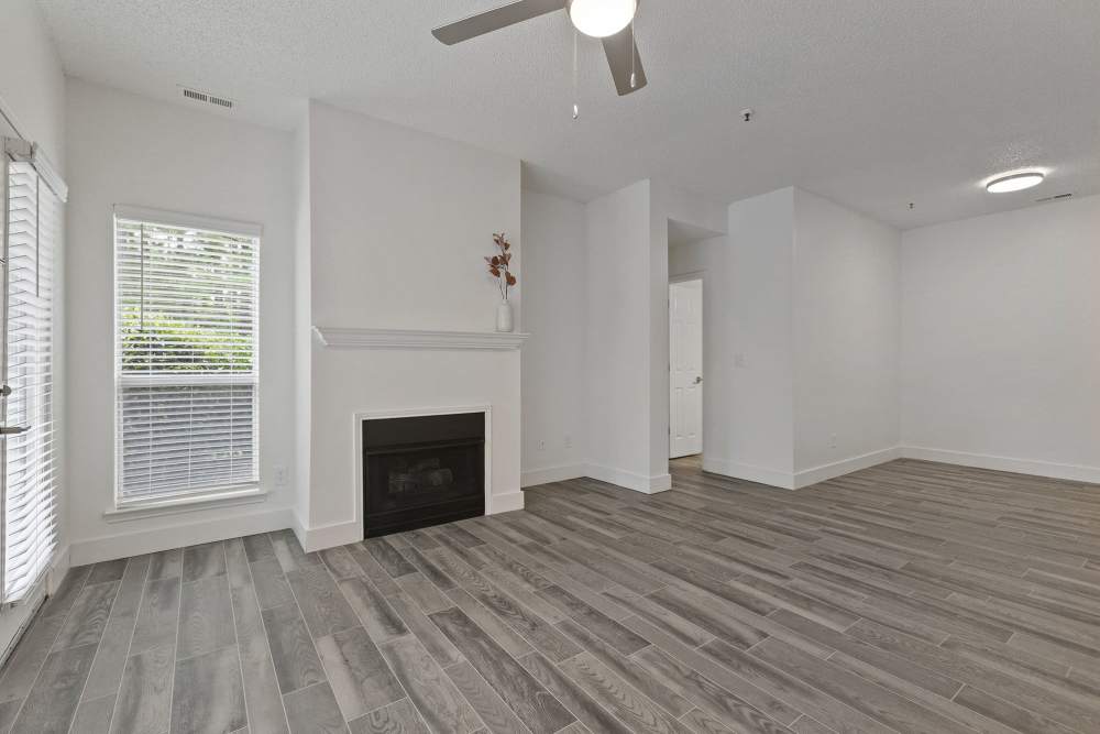 Modern apartment with in-home fireplace at The Ashton in Raleigh, North Carolina