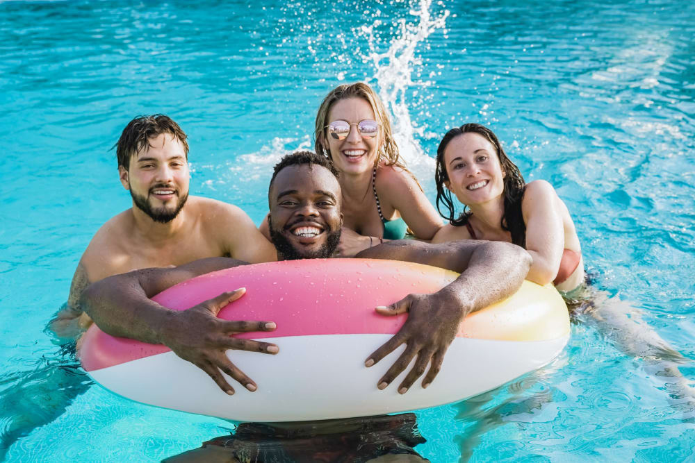 Residents having fun in the pool at La Provence in Sacramento, California