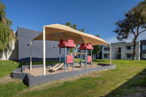 Kids' playing area with slides  at Sunpointe in Phoenix, Arizona