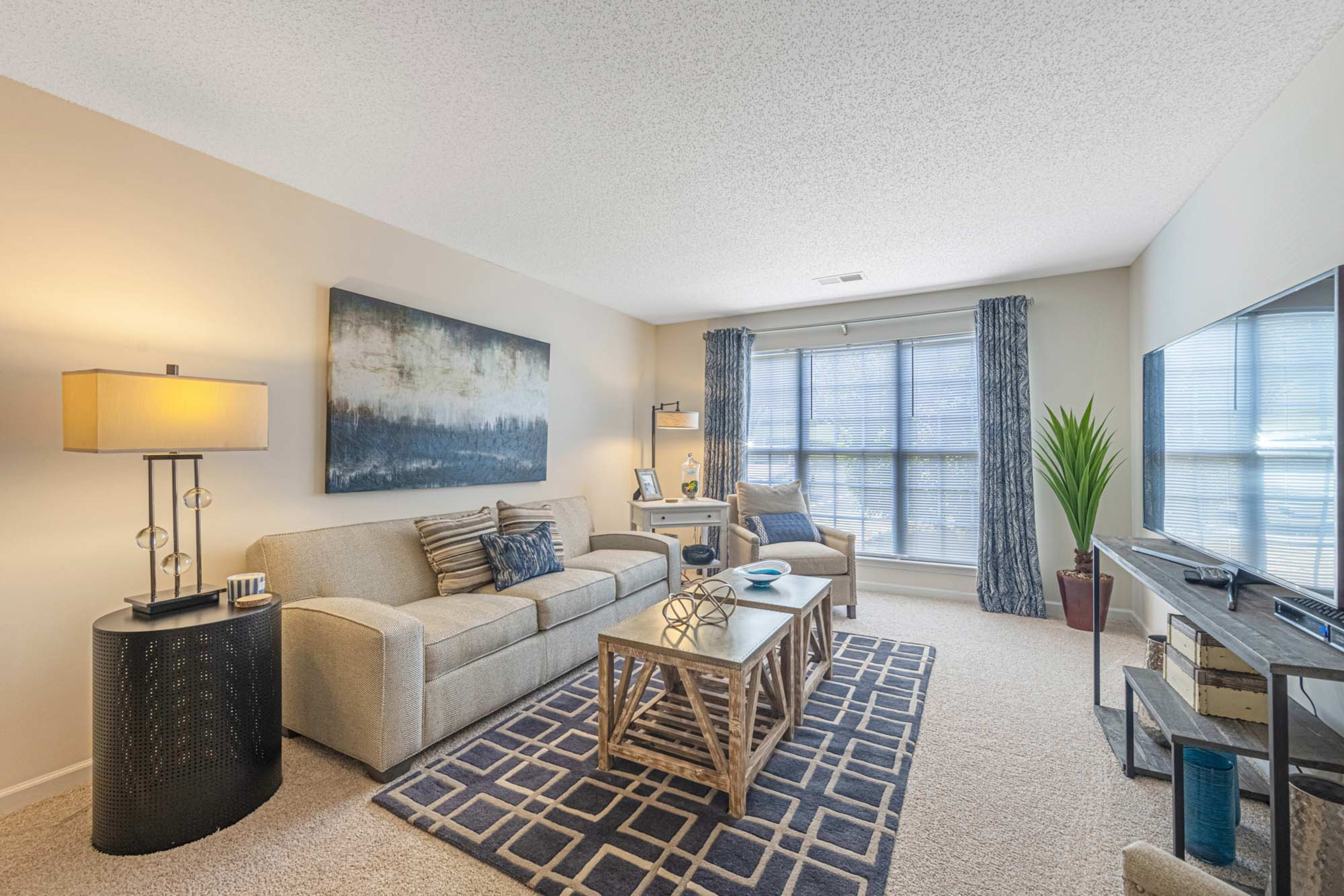 Spacious living rooms at Laurel Springs in High Point, North Carolina