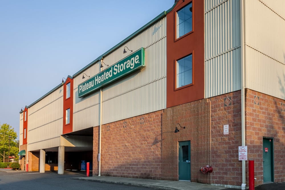Entrance at Plateau Heated Storage in Sammamish, Washington.