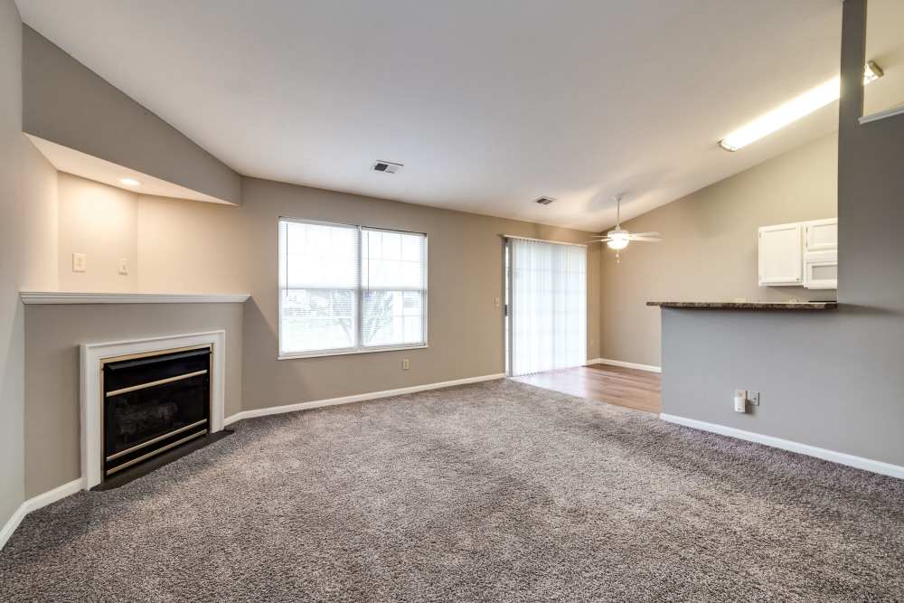 Living area with access to kitchen at Ashton Glen in Centerville. OH