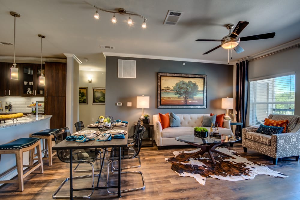 Cozy living areas at The Abbey at Dominion Crossing in San Antonio, Texas