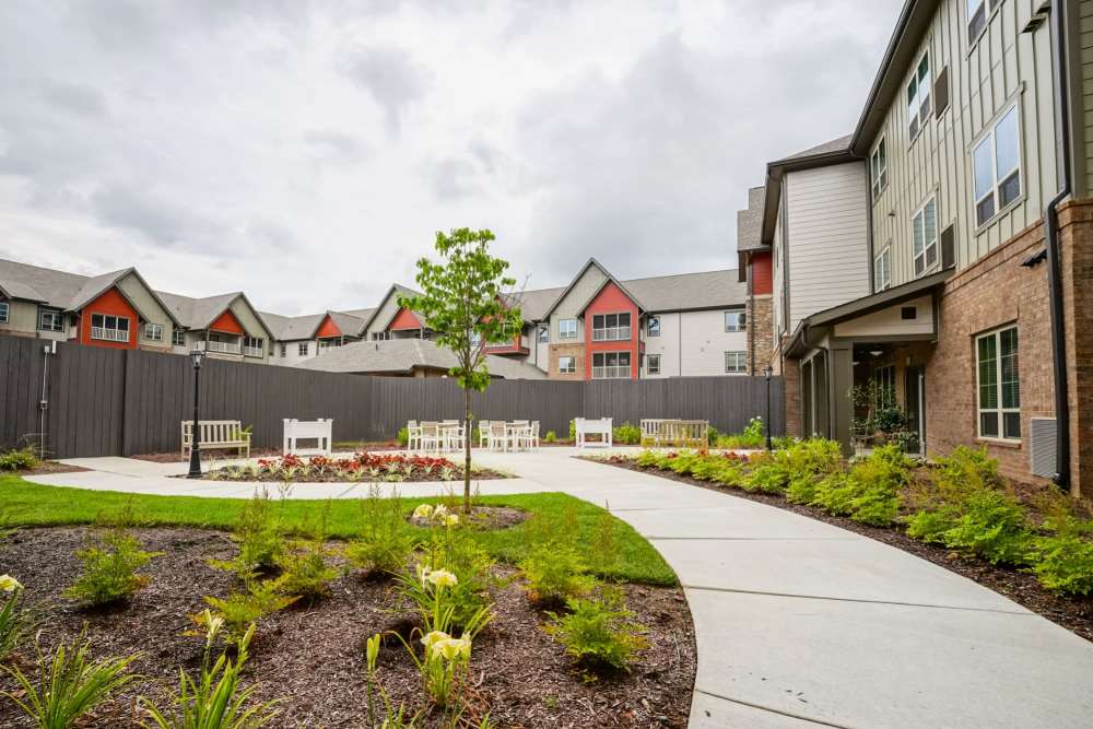 Exterior walkway at Harmony at Bellevue in Nashville, Tennessee