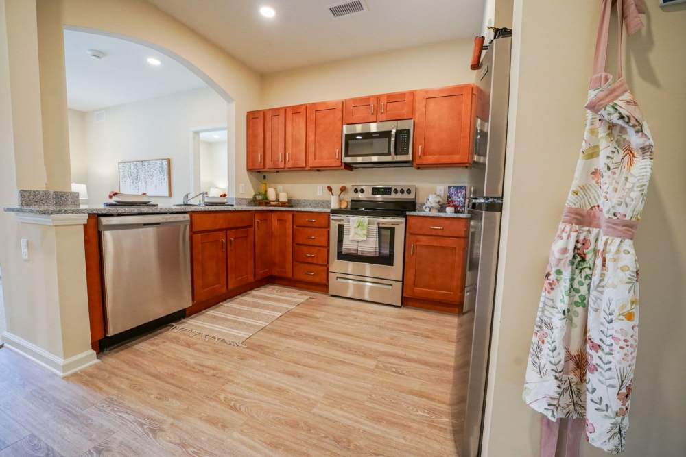 Modern apartment kitchen at Harmony at Bellevue in Nashville, Tennessee