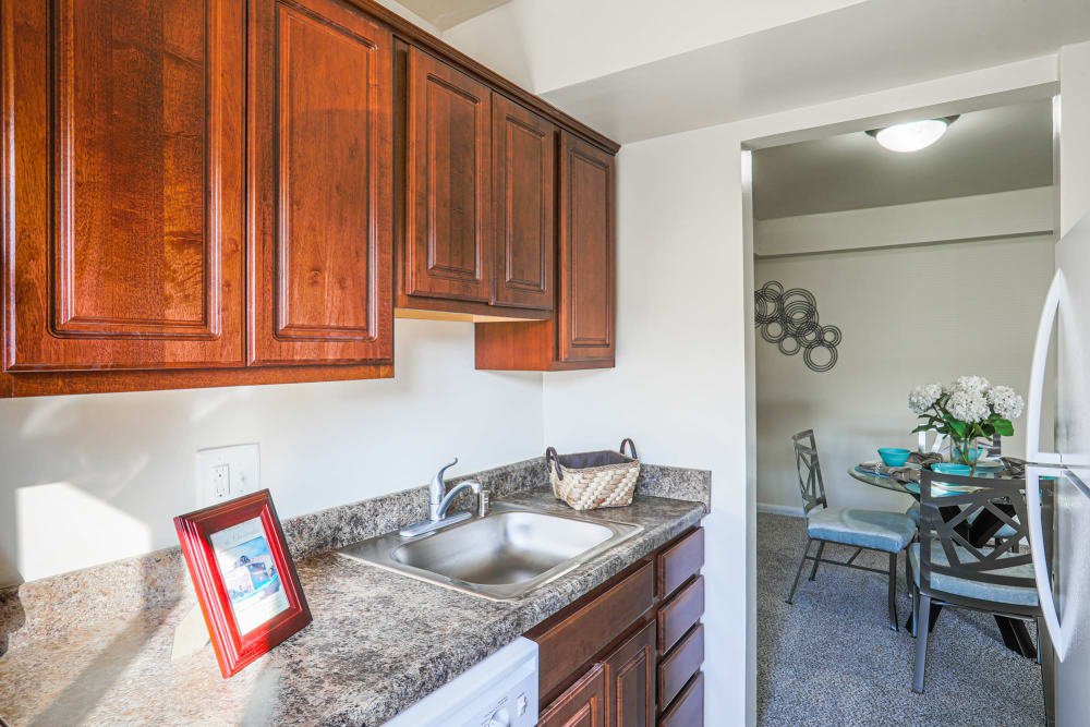 A kitchen at Regency Pointe in Forestville, Maryland