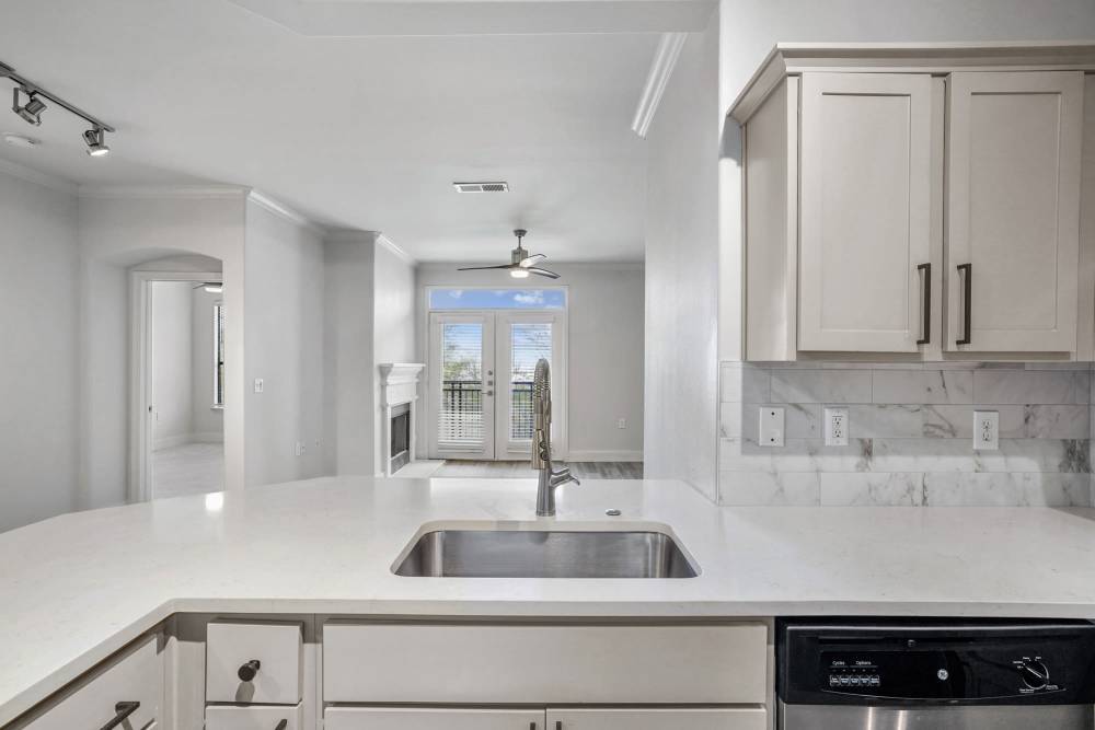 Kithen with solid countertops at Trinity Bluff & Trinity District in Fort Worth, Texas