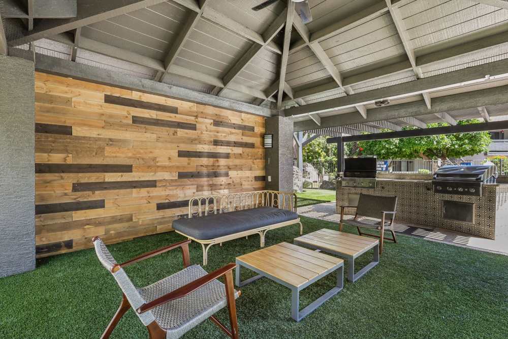 Grilling station in cabana at Strada in Tempe, Arizona