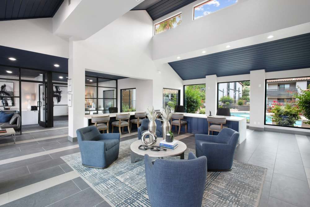 Clubhouse with lounge seating at Strada in Tempe, Arizona