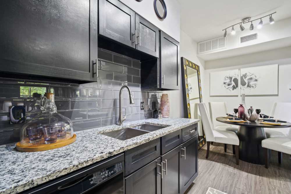 Apartment kitchen at Cayman, Universal City, Texas
