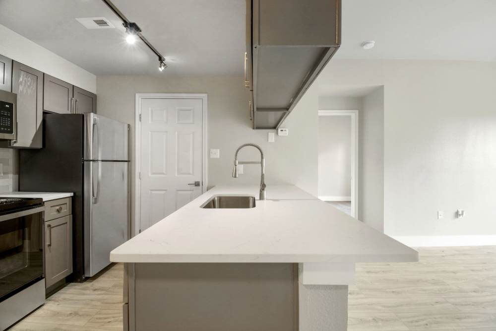 Kitchen with island at Cayman, Universal City, Texas