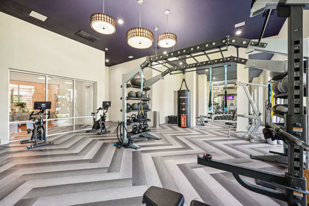 Fitness center at Asheville at Spring Branch in Houston, Texas