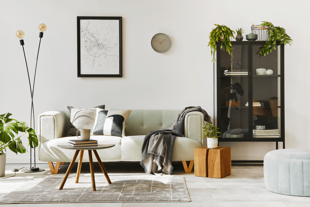 Living room at Woodville Apartments in Columbus, Georgia